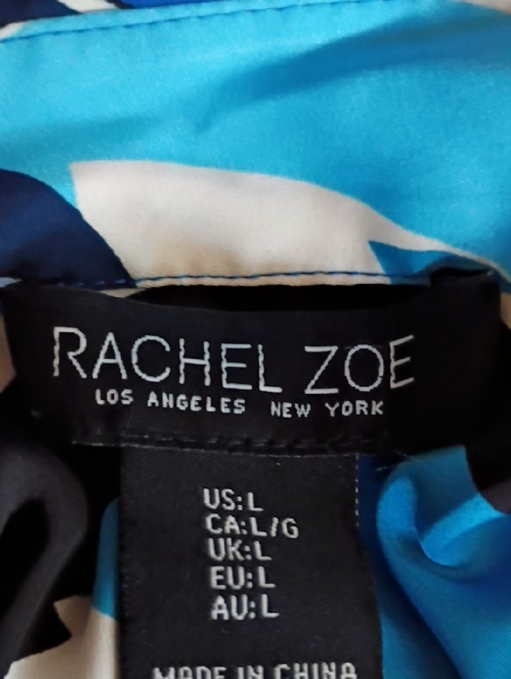 Rachel Zoe Blue and White And White Abstract Print Blouse Like Pucci - Picture 2 of 6